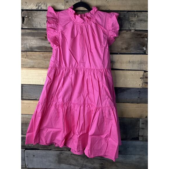 Shop The Mint Girls Dress Pink Size 10/12 Ruffles - Picture 2 of 3